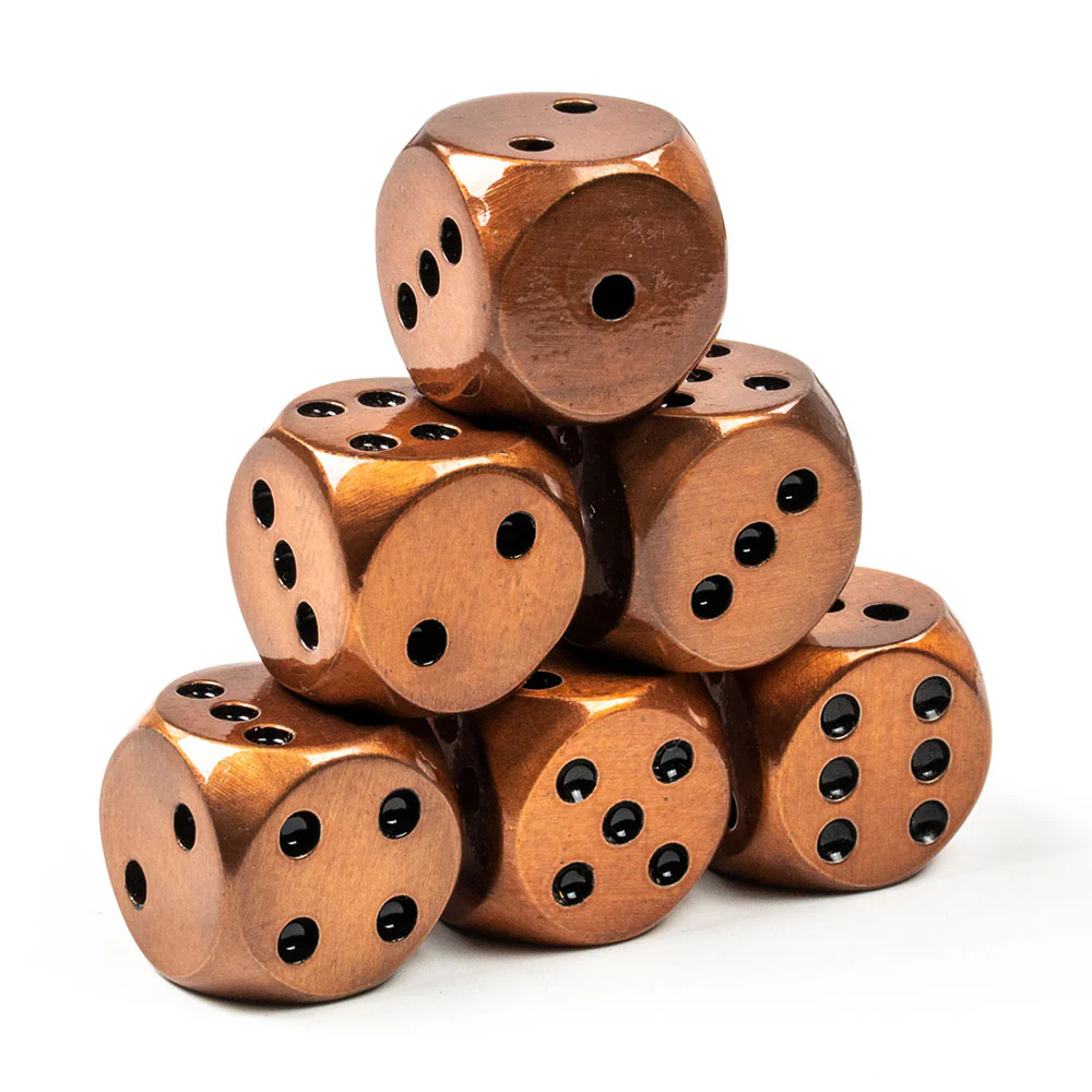 Rounded Metal 16mm D6 Dice (6 Pack) - Image 4