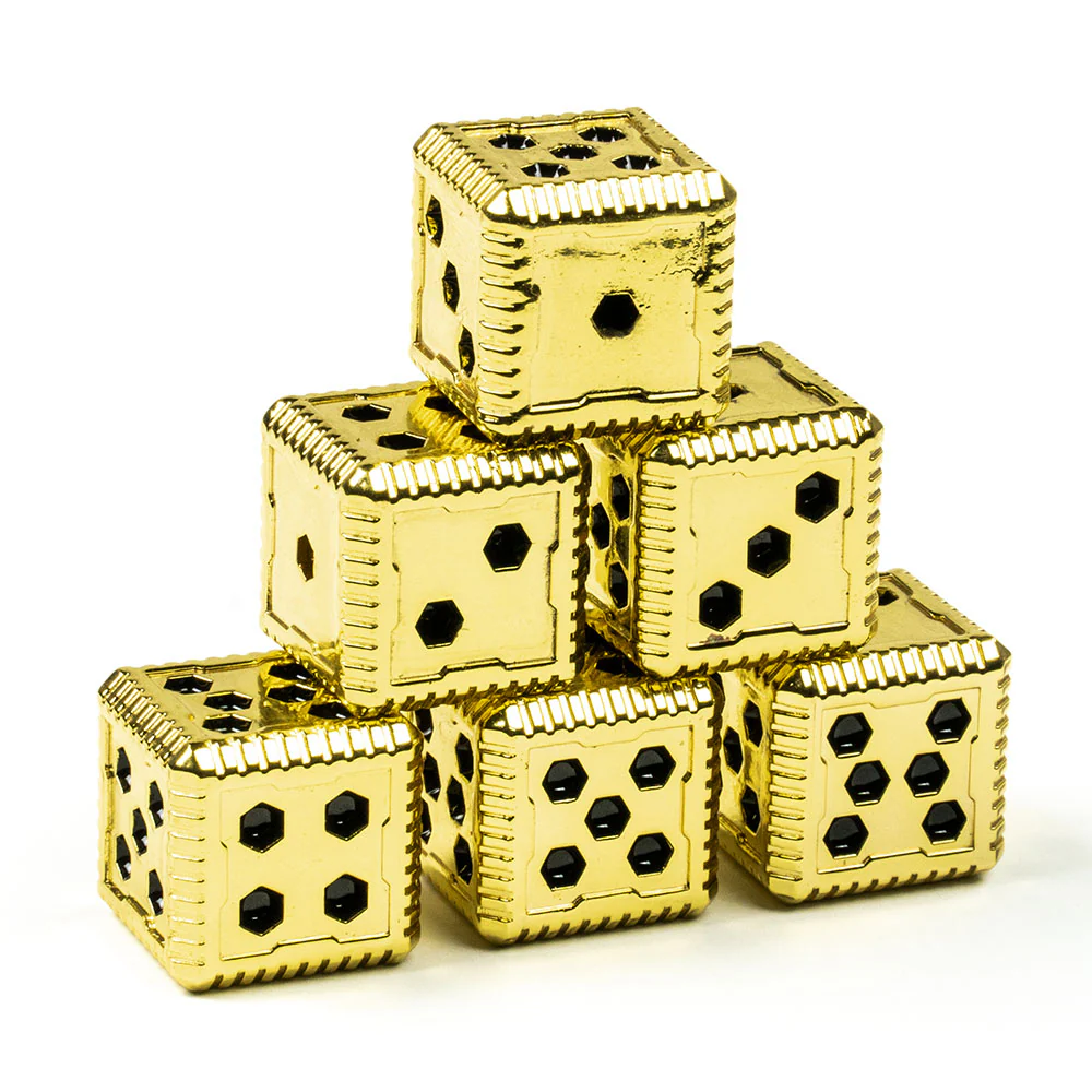 Sci-Fi Hex Metal 16mm D6 Dice (6 Pack) - Image 3