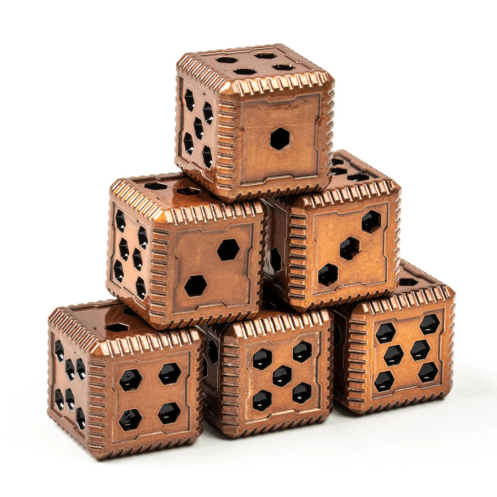 Sci-Fi Hex Metal 16mm D6 Dice (6 Pack) - Image 4
