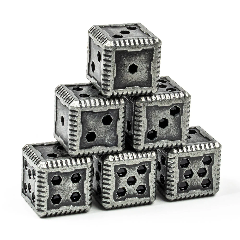 Sci-Fi Hex Metal 16mm D6 Dice (6 Pack) - Image 5
