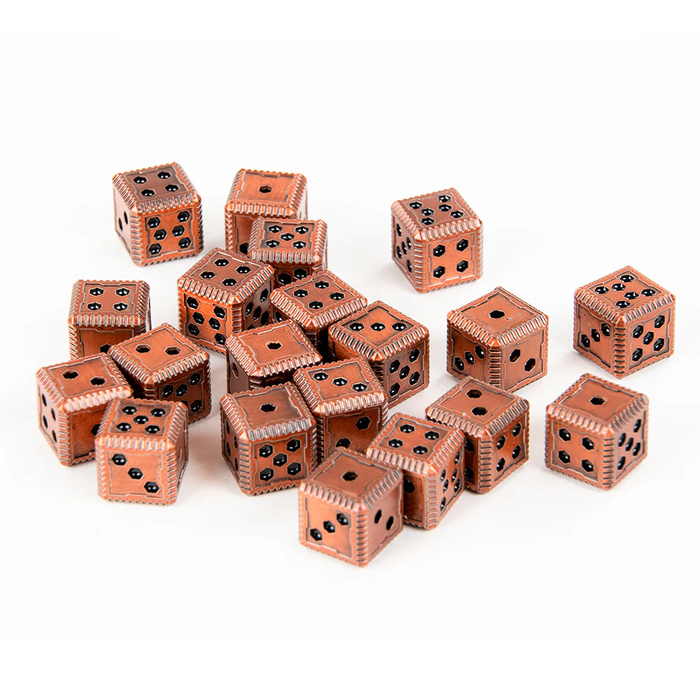 Sci-Fi Hex Metal 12mm Dice (10 Pack) - Image 3