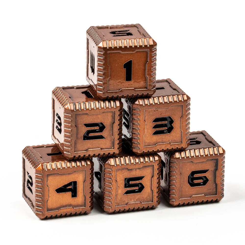 Sci-Fi Number Metal 16mm D6 Dice (6 Pack) - Image 4