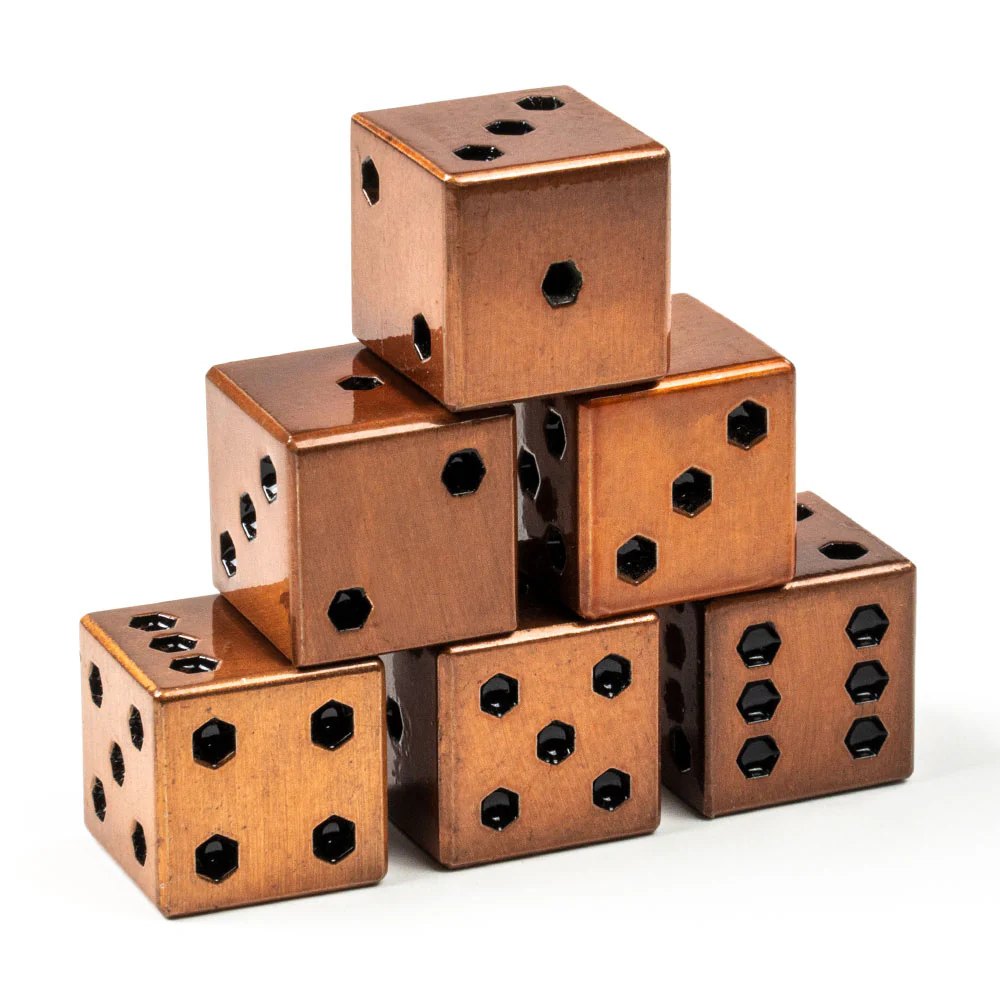 Square Metal 16mm D6 Dice (6 Pack) - Image 4