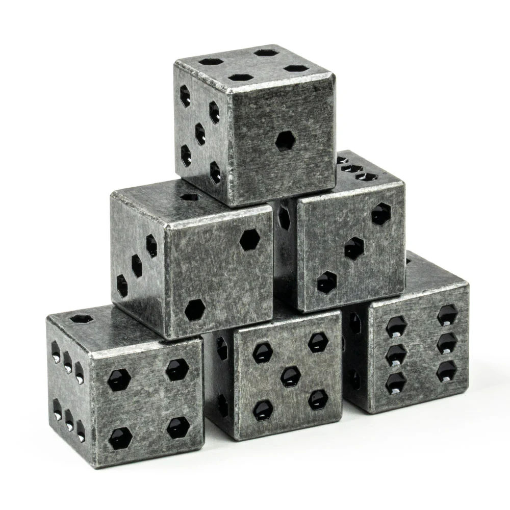Square Metal 16mm D6 Dice (6 Pack) - Image 5
