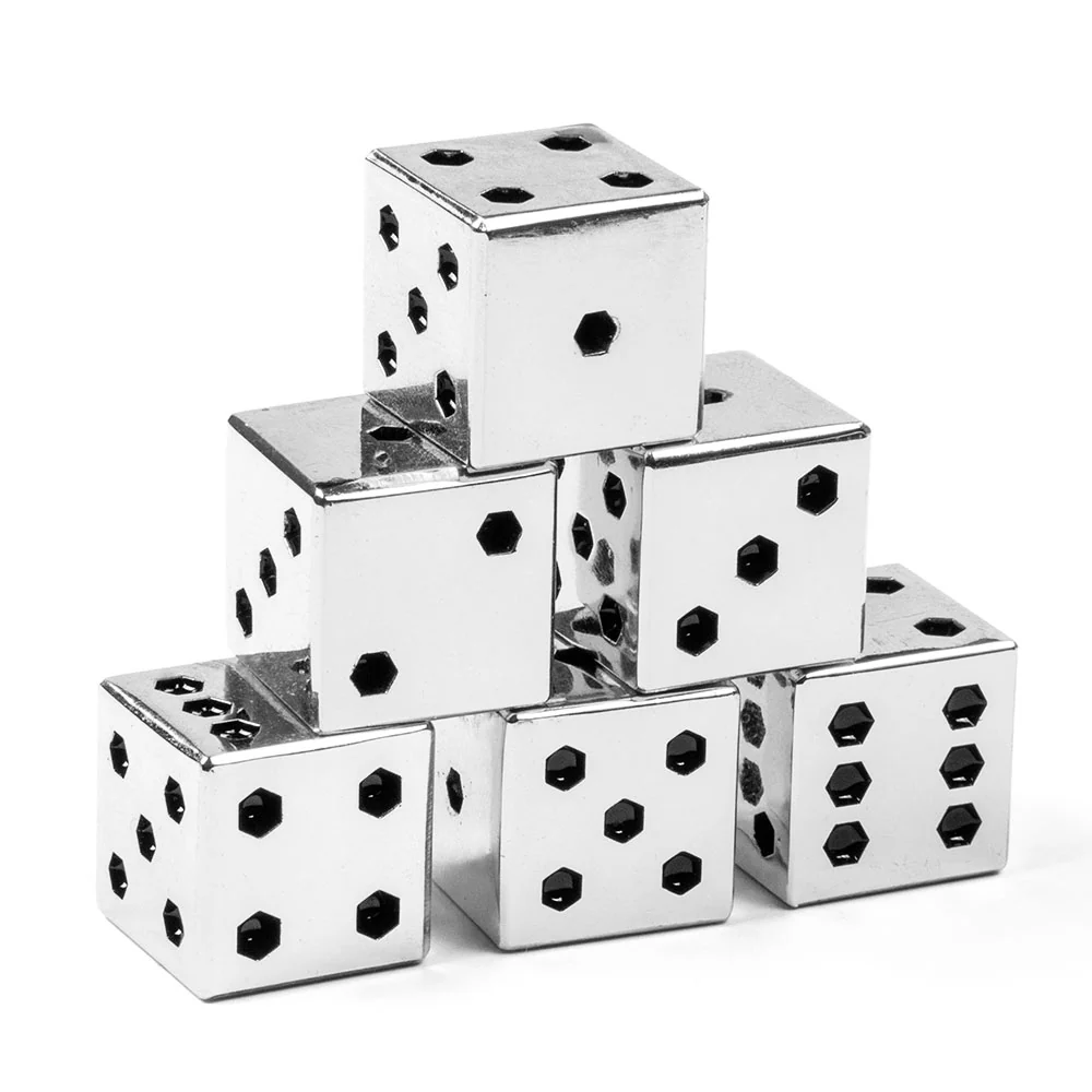 Square Metal 16mm D6 Dice (6 Pack) - Image 6